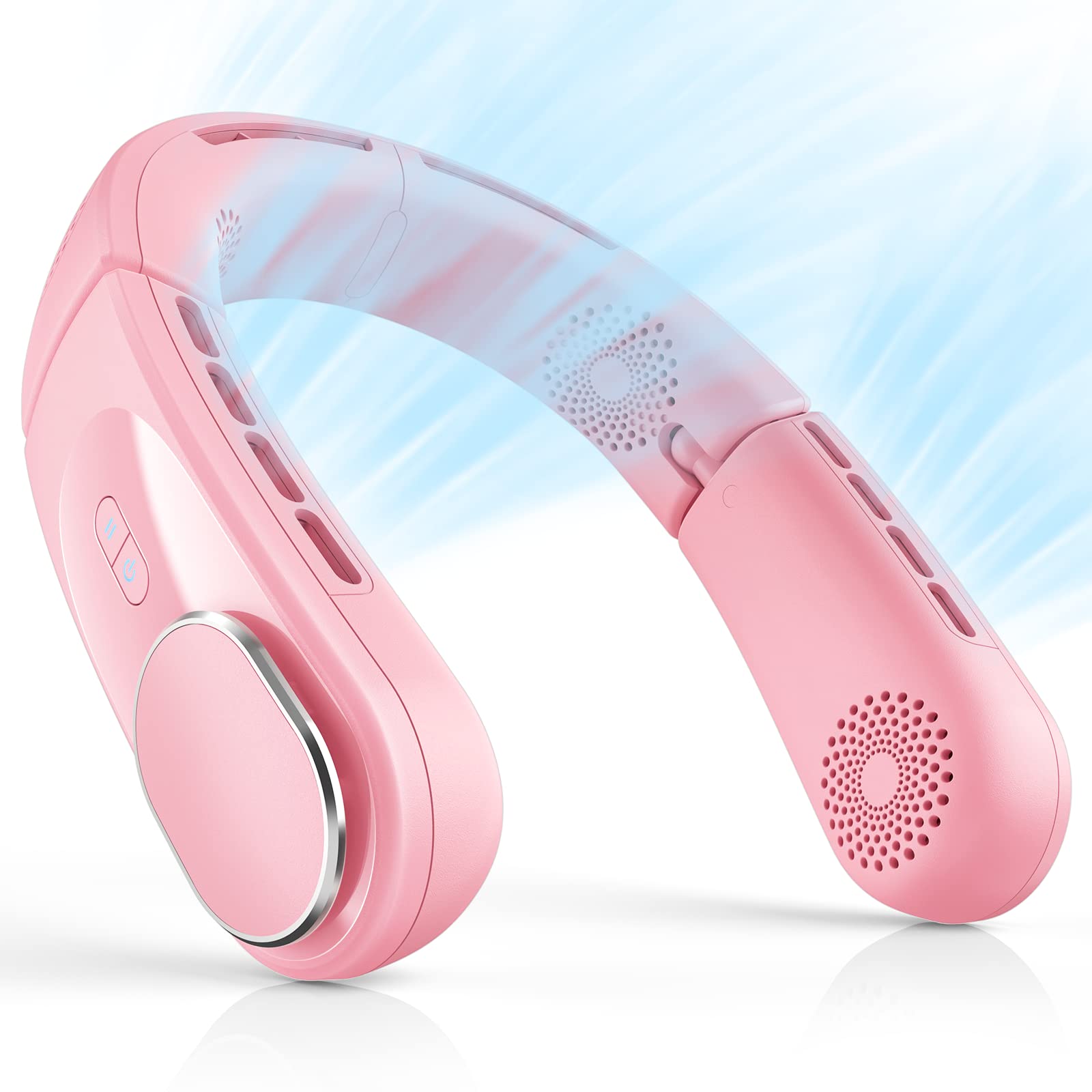 ChillGo Ventilador de Cuello - Ventilador Portátil Plegable Turbo 4 - Ventilador sin Aspas Personal de 5200mAh con Fuerte Flujo de Aire y 4 Salidas de Aire Acondicionado, Ventilador de Enfriamiento Portátil para Viajes al Aire Libre